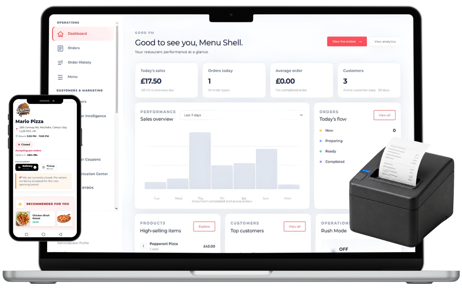 Menushell restaurant online ordering platform hero image